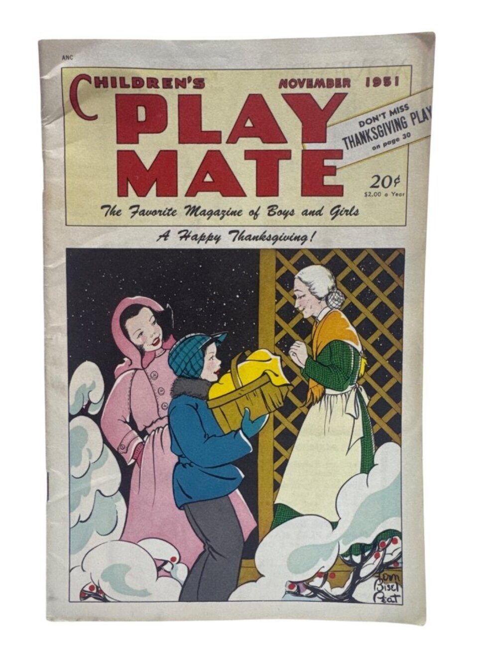 Childrens Play Mate Magazine November 1951 Thanksgiving Issue Vintage